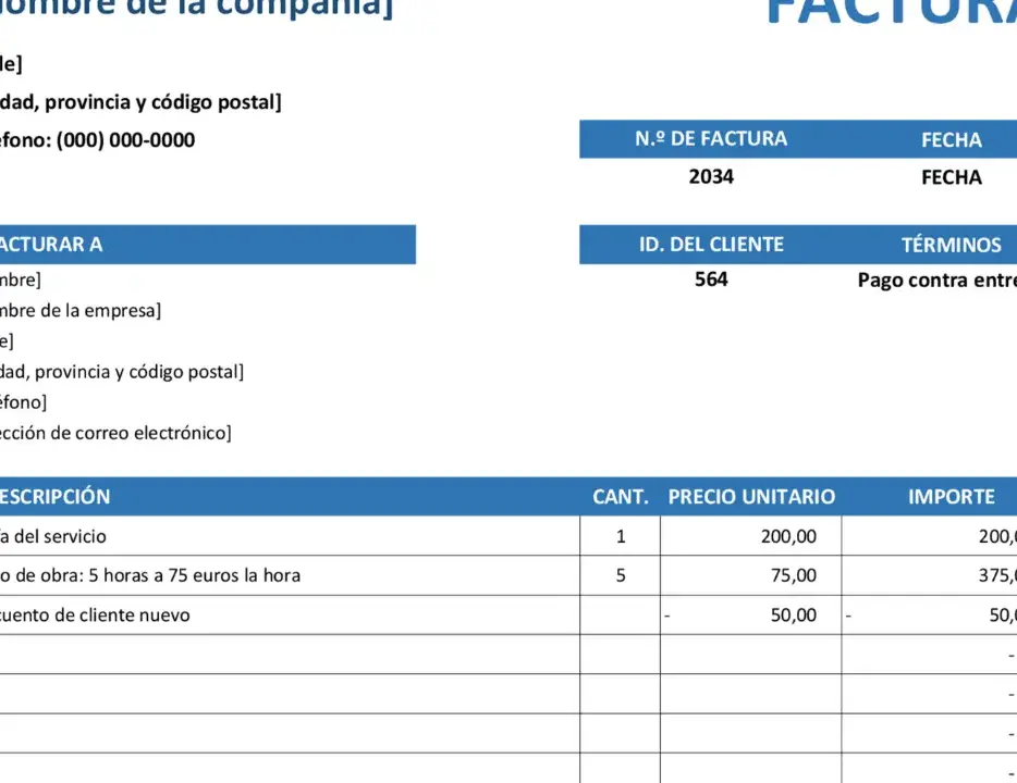 facturas de servicios