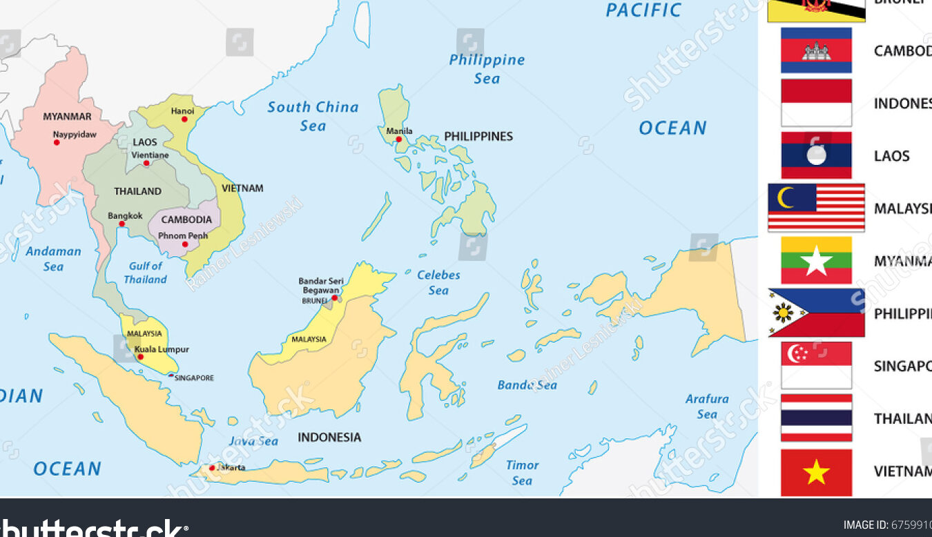 mapa de la region de asean